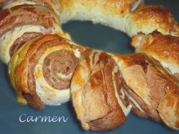 Corona de pan y chocolate sin gluten - Preparación paso 6