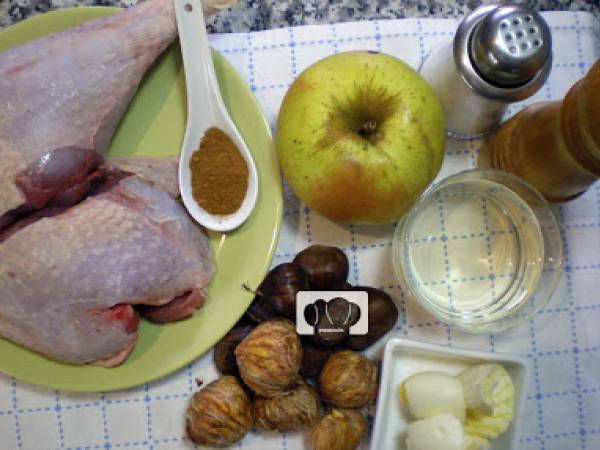 Pavo asado con castañas - Preparación paso 1