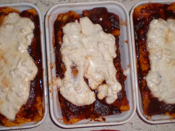 Enchiladas rojas de pollo - Preparación paso 7