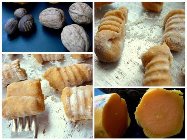 Ñoquis de boniato en salsa de nueces - Preparación paso 1