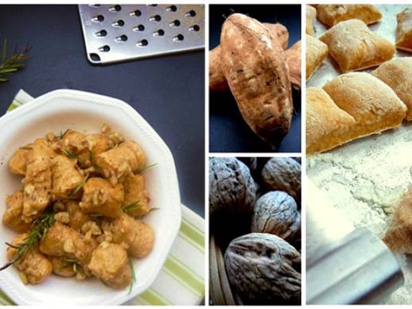 Ñoquis de boniato en salsa de nueces - Preparación paso 2