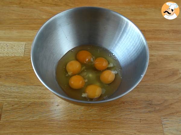 Madeleines con chocolate tricolor - Preparación paso 1