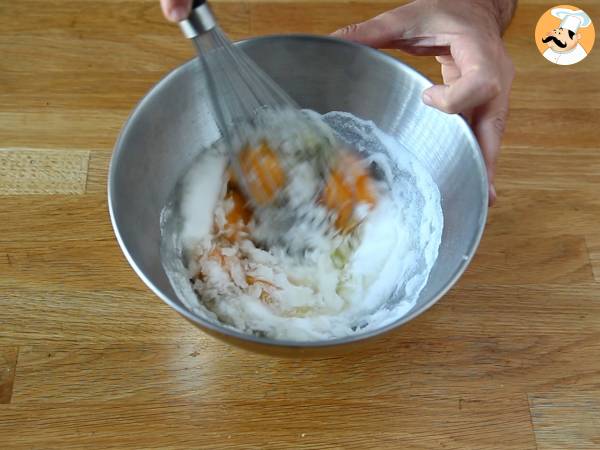 Madeleines con chocolate tricolor - Preparación paso 2