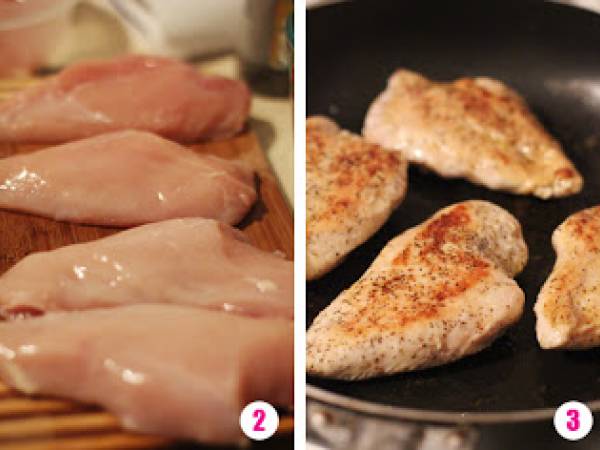 Pollo con salsa de hongos y coco - Preparación paso 1