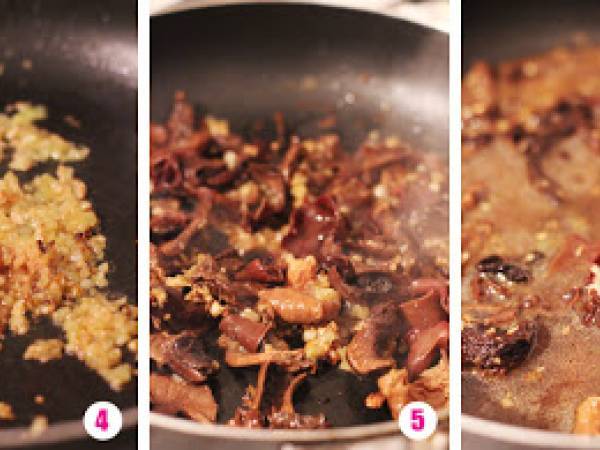 Pollo con salsa de hongos y coco - Preparación paso 4