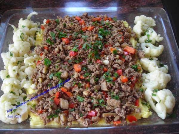 Pastel de carne gratinado con coliflor - Preparación paso 2