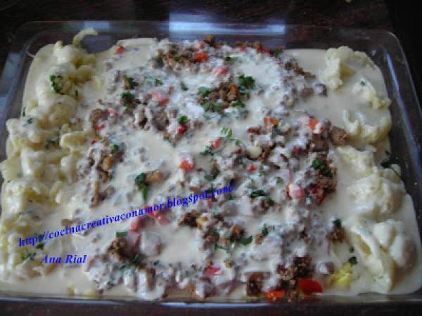 Pastel de carne gratinado con coliflor - Preparación paso 3