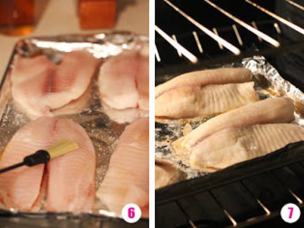 Tilapia al horno con salsa de curry y coco - Preparación paso 7