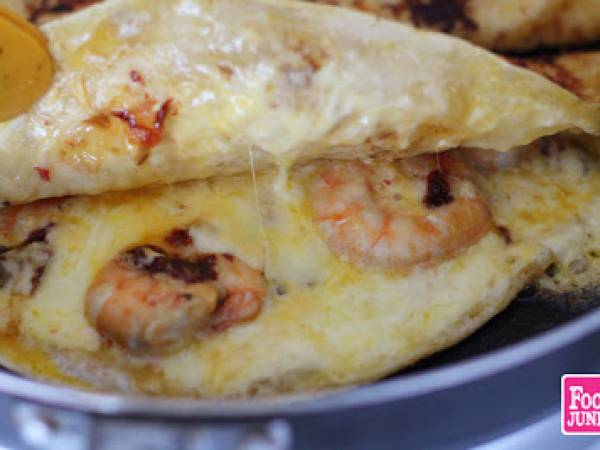 Quesadilla de camarones al chipotle - Preparación paso 4