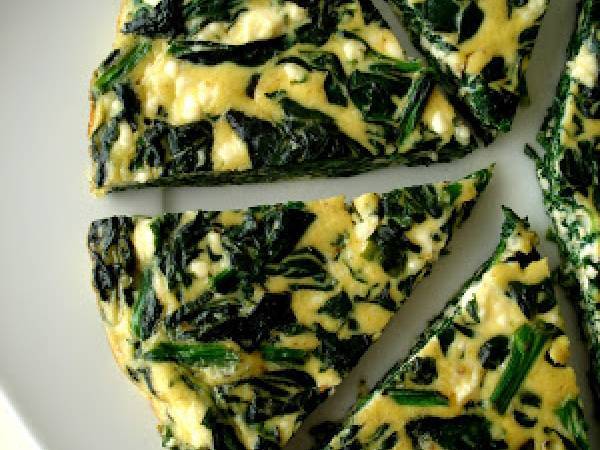 Tortilla al horno con espinacas y queso - Preparación paso 2