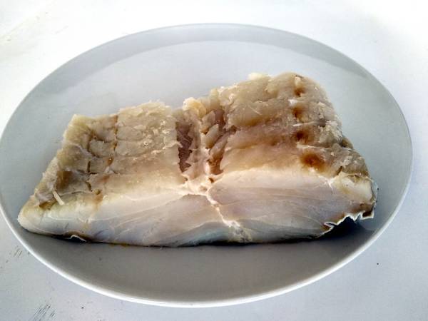 Aletría con bacalao - Preparación paso 1