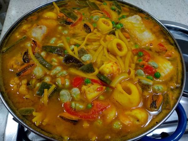 Aletría con bacalao - Preparación paso 12