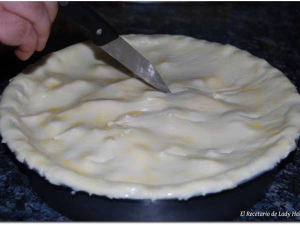 Tarta de manzanas y frambuesas o American Pie al estilo Jamie Oliver - Preparación paso 5