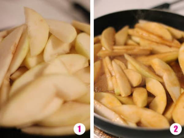 Pie de pera caramelizada y merengue suizo - Preparación paso 1