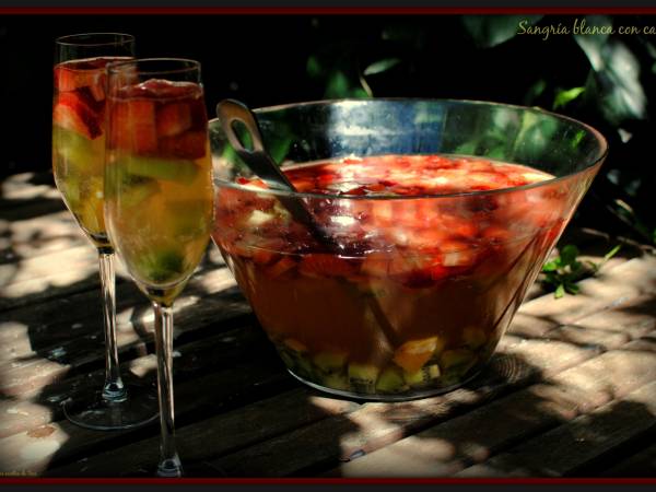 Sangría blanca con cava - Preparación paso 2