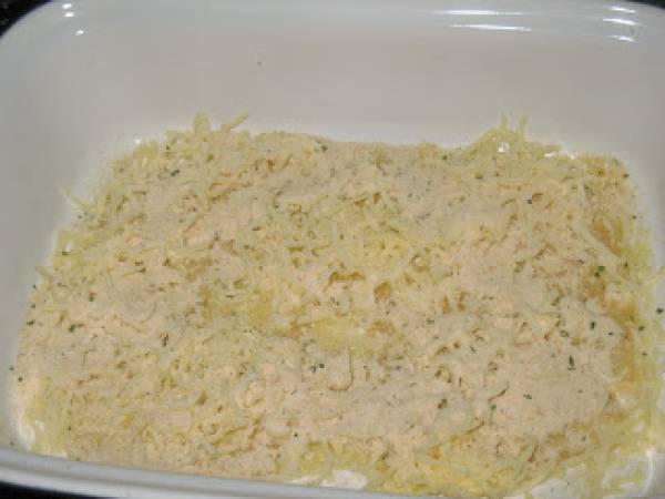 Hélices gratinadas con atún y gambas - Preparación paso 10