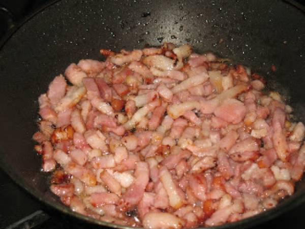 Espinacas con bacon en salsa de miel y jerez - Preparación paso 1