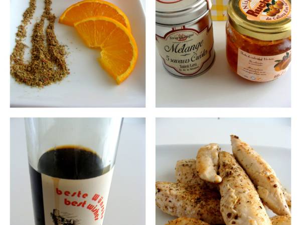 Solomillos de pollo a la naranja con hierbas de la Reunión - Preparación paso 1