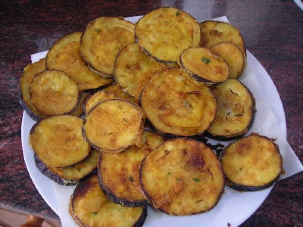 Berenjenas y coliflor rebozadas de guarnición. - Preparación paso 4