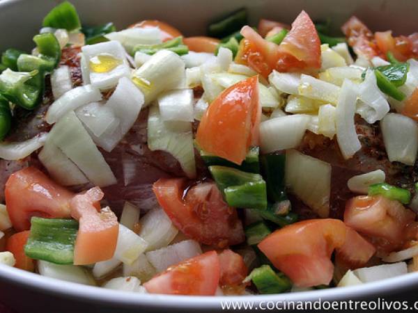 Lomo de cerdo breseado con salsa de yogur - Preparación paso 4