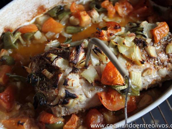 Lomo de cerdo breseado con salsa de yogur - Preparación paso 9