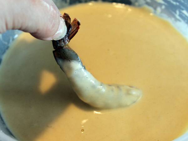 Langostinos en tempura - Preparación paso 4