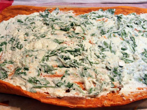 Rollo de pimientos con queso de cabra - Preparación paso 8