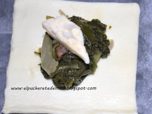 Sobrecitos de acelgas con bacon - Preparación paso 2