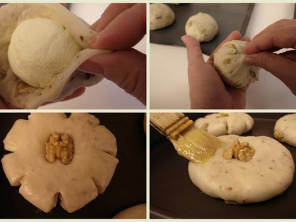 Panecillos de nueces y queso - Preparación paso 1