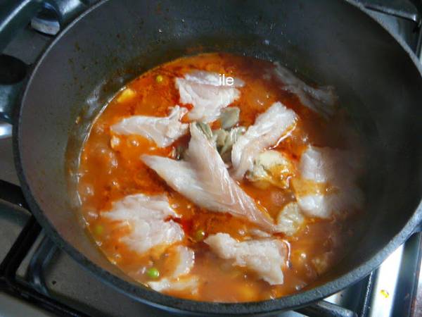Chupin de pescado - Cazuela de pescado - Preparación paso 6