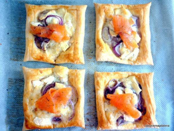 Tortas de salmón ahumado y cebolla roja - Preparación paso 4