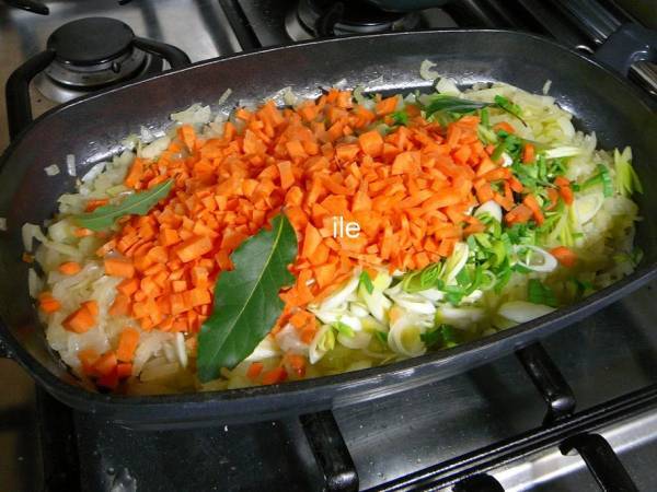 Cazuela de bacalao y garbanzos - Preparación paso 3