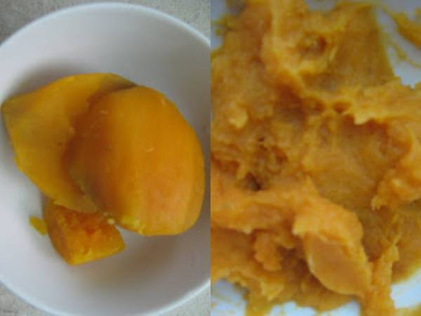 Flores de pan con batata cocida - Preparación paso 2