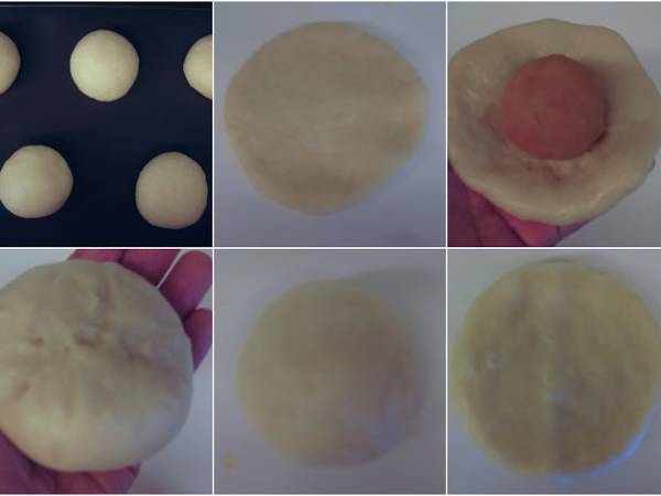 Flores de pan con batata cocida - Preparación paso 3