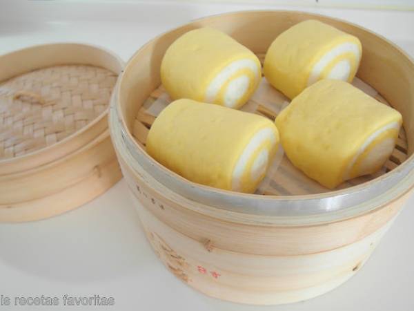 Mantou, panecillos al vapor de calabaza - Preparación paso 3