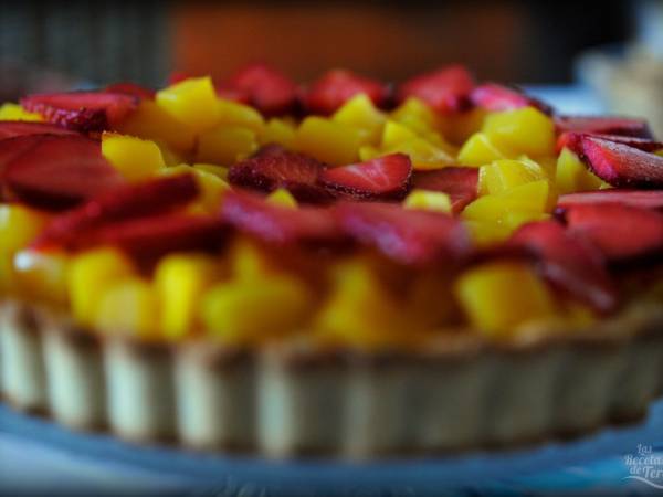 Tartaleta de mango y fresas - Preparación paso 1