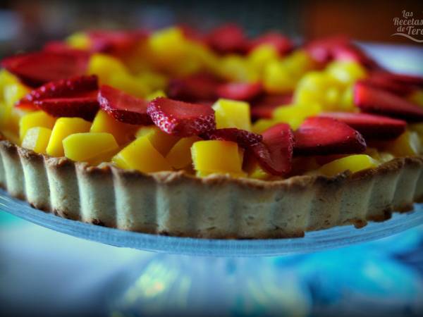 Tartaleta de mango y fresas - Preparación paso 2