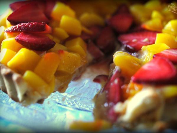 Tartaleta de mango y fresas - Preparación paso 3