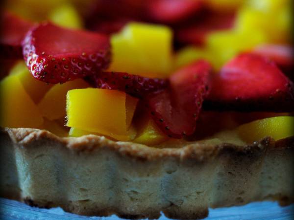 Tartaleta de mango y fresas - Preparación paso 4