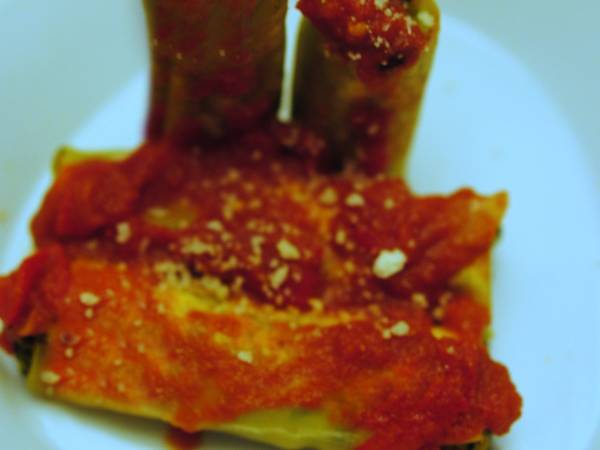 Canelones rellenos de calabaza, espinaca y queso mascarpone - Preparación paso 5