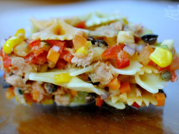 Ensalada de pasta, atún y vegetales - Preparación paso 1