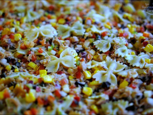 Ensalada de pasta, atún y vegetales - Preparación paso 2