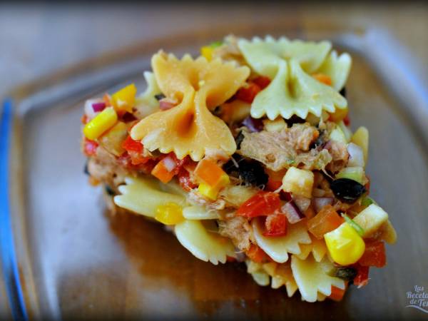 Ensalada de pasta, atún y vegetales - Preparación paso 3
