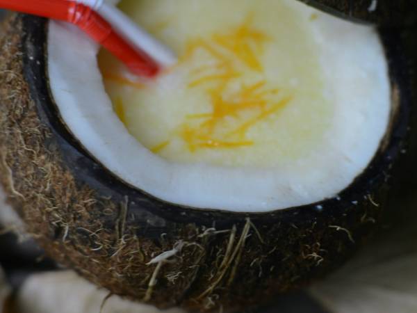 Piña colada en su coco natural - Preparación paso 4