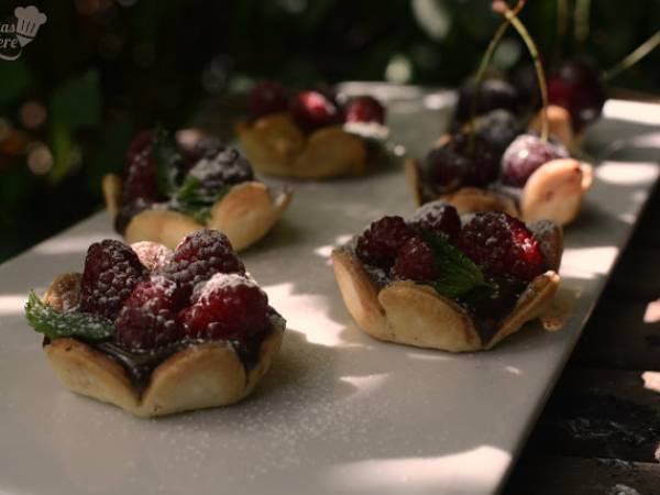 Tartaletas de frutos rojos y chocolate - Preparación paso 3