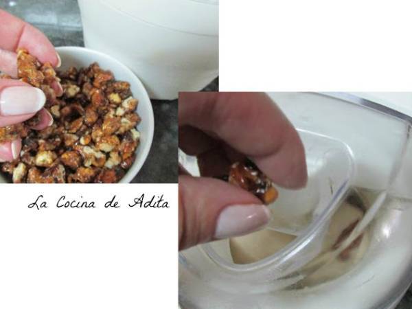 Helado de nueces caramelizadas - Preparación paso 8