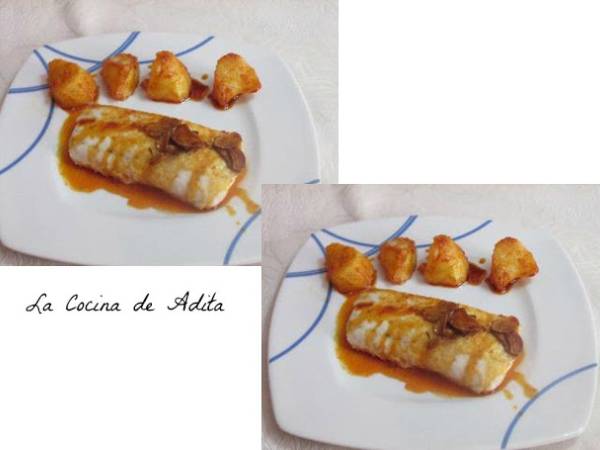 Merluza al horno, con ajada de ajos y pimentón - Preparación paso 5