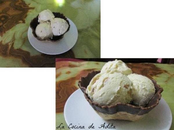 Helado de piñones - Preparación paso 9