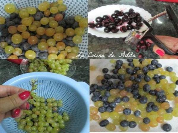 Bizcochos en conos, rellenos de frutas fresca - Preparación paso 1