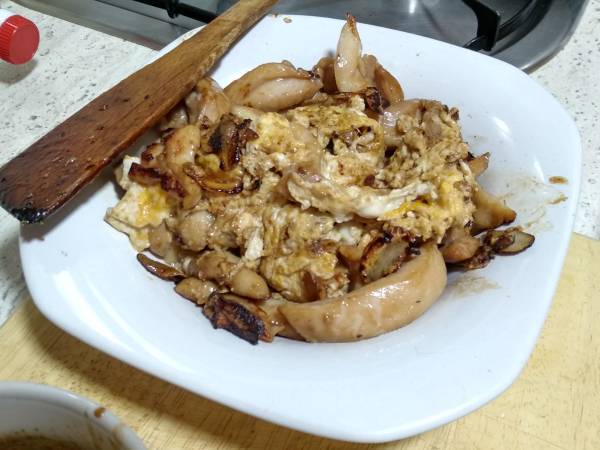 Pad see ew {noodles de arroz con pollo y brócoli} - Preparación paso 9